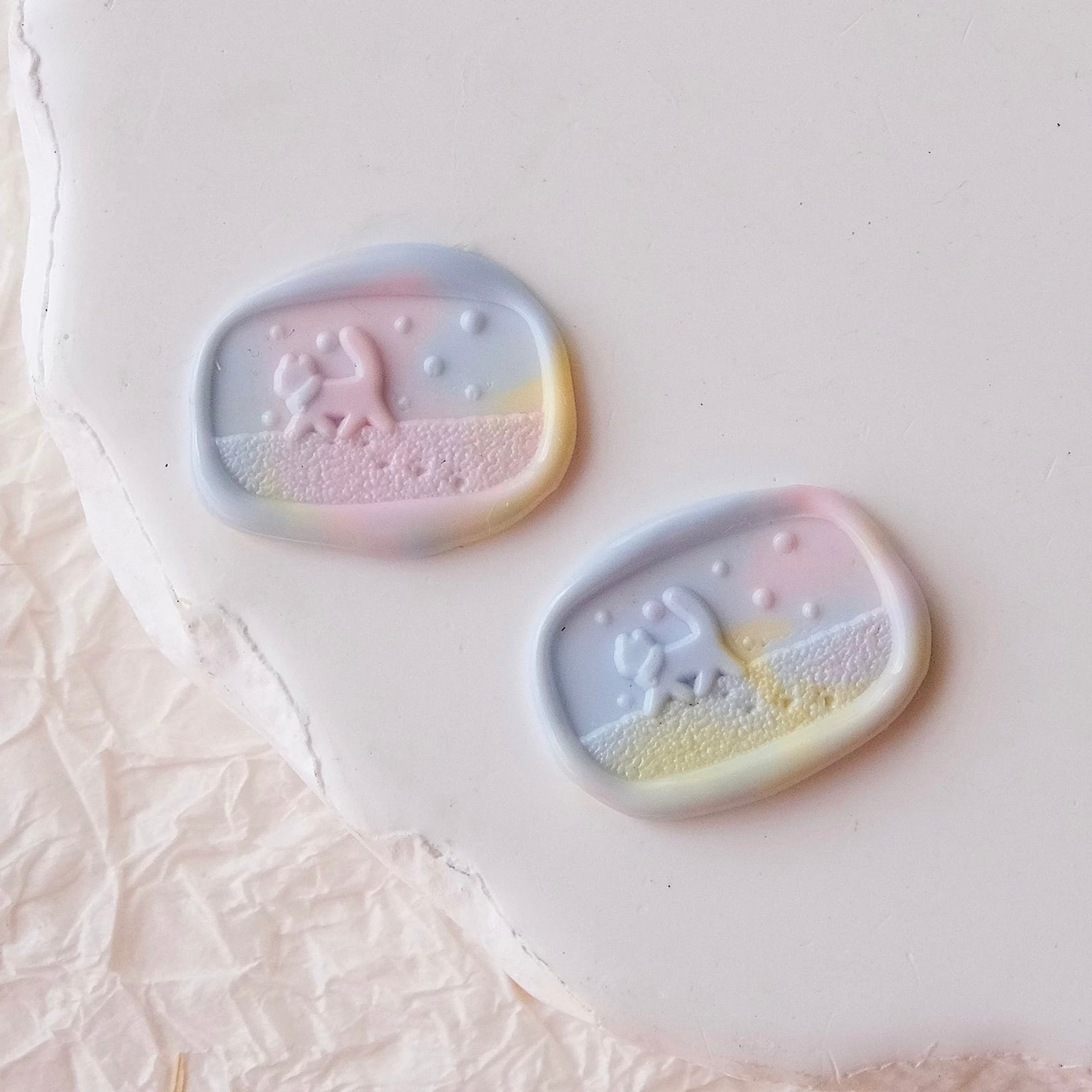 しんしん雪と子猫|Walking in the Snow・シーリングスタンプ