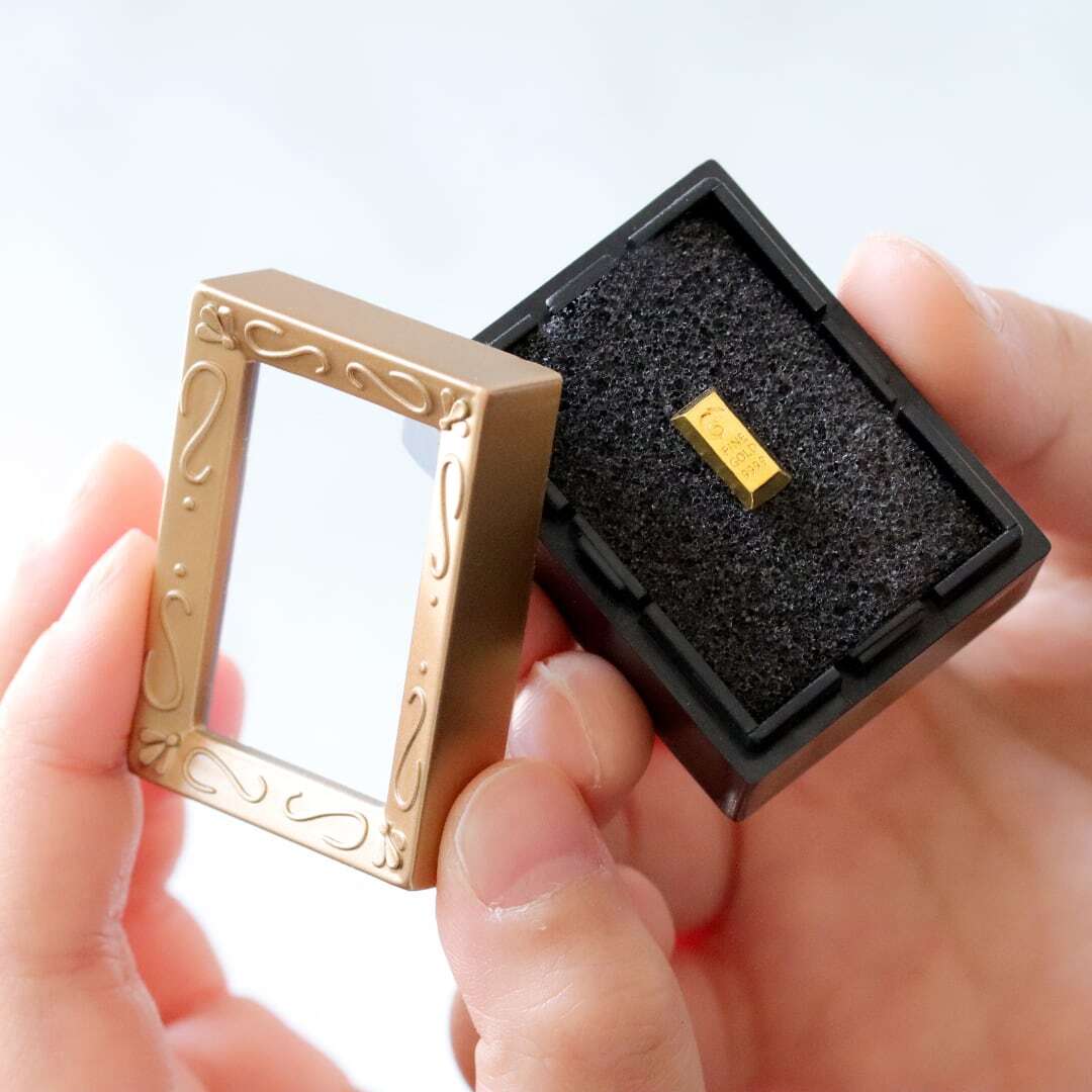 純金『神輿（みこし）』モチーフ 約1g お守り【JUNGOLD】※額縁ケース
