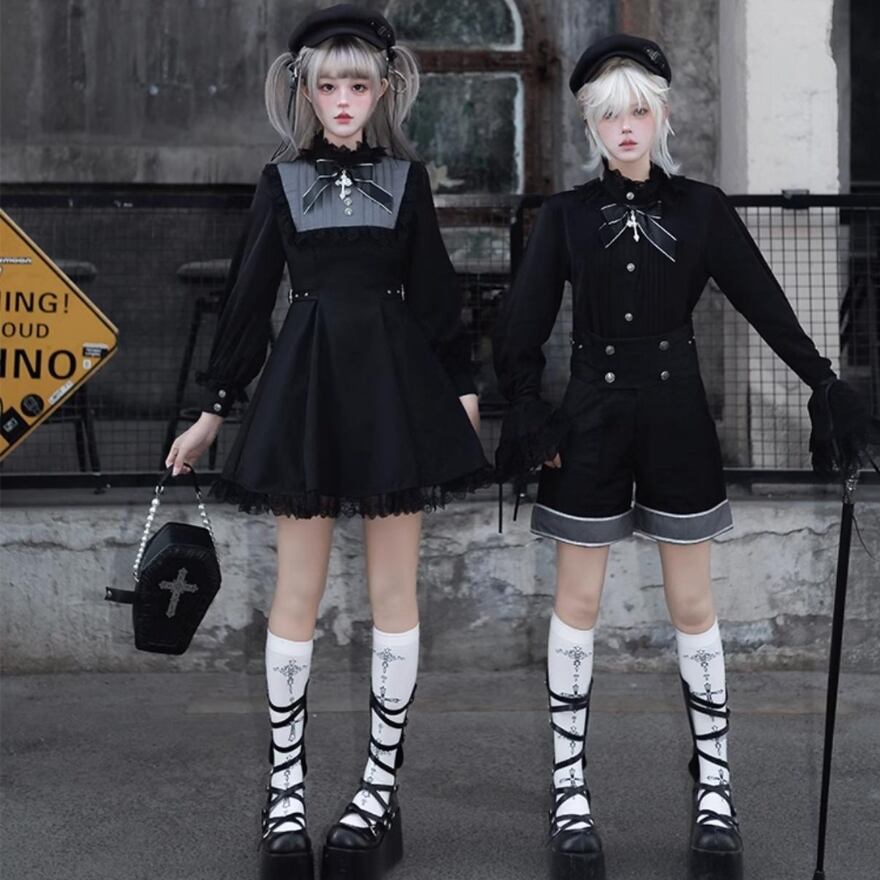 ゴシック 制服 男装 皇子系 ゴスロリ ワンピース CastleToo 男装カフェ