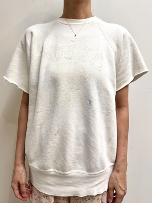 CU16-10 USED HALF SLEEVE SWEAT -WHITE-