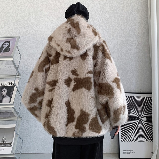 もこもこファービッグシルエットジャケット(ブラック)コート オーバー 