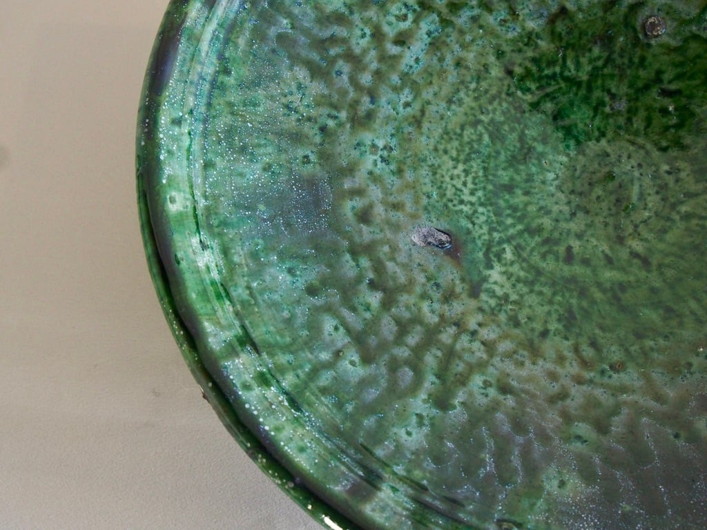 MOROCCO - TAMEGROUTE POTTERY PLATE (L) - Green | casablanca