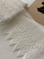 フランス Vintage チュールレース 幅約88mm フラワー ドット お花 幅広 50cm/単位 アイボリー デコレーション カルトナージュ コラージュ