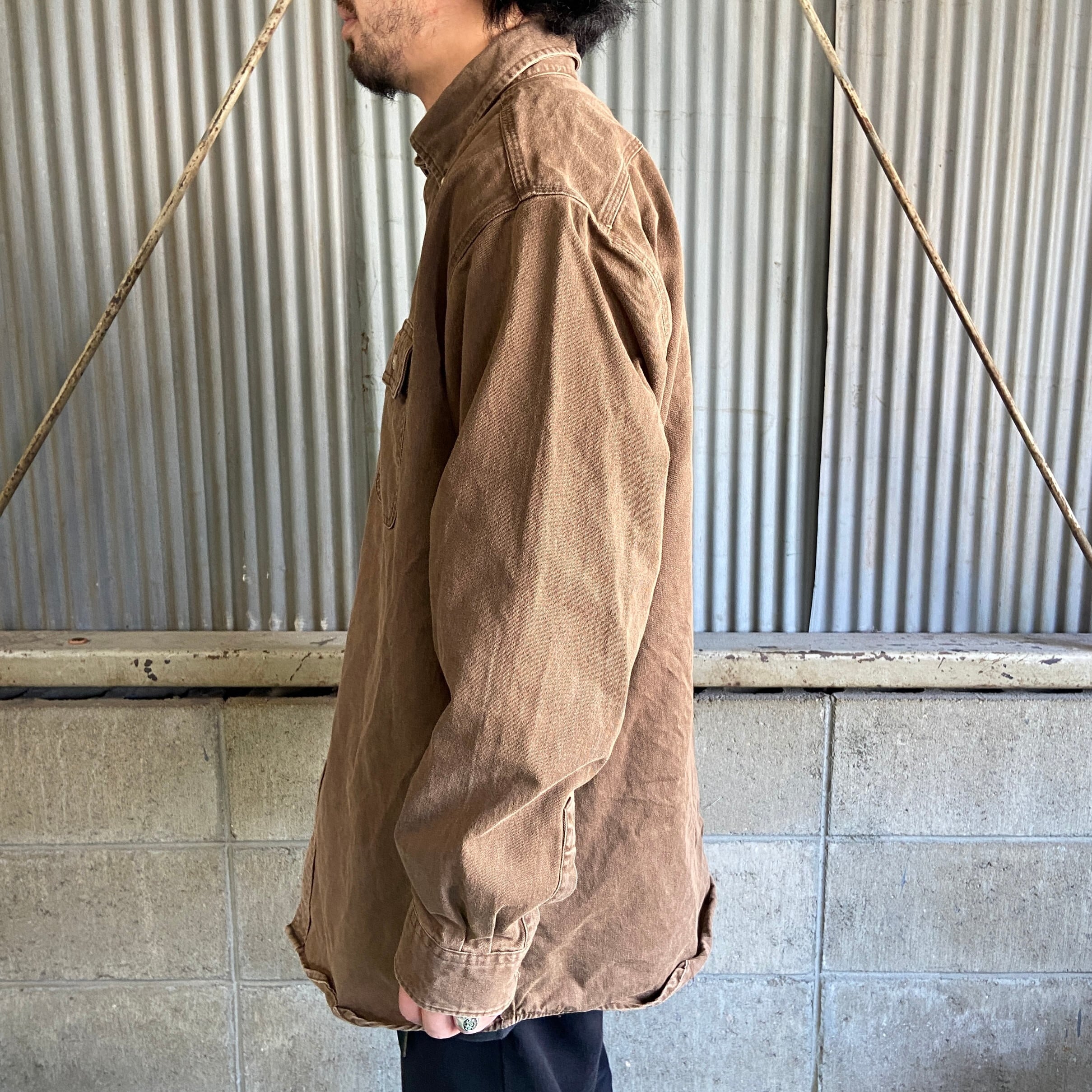 90年代 Carhartt カーハート 長袖 コットン ボタンダウンシャツ メンズ