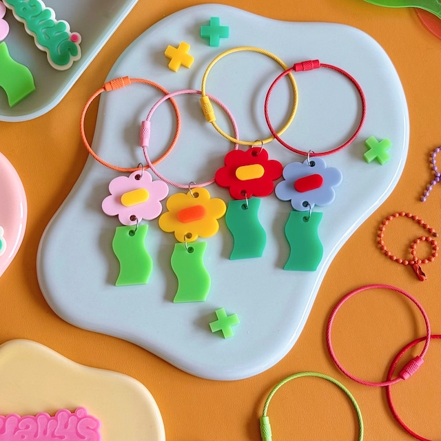 wavys flower key ring