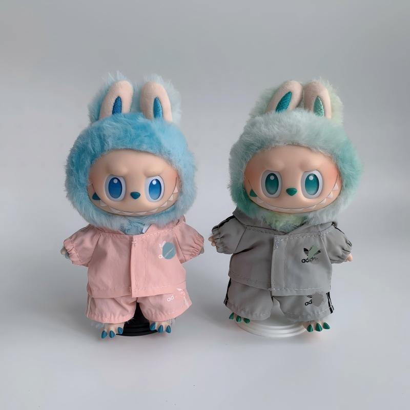 Labubu 1-3世代/10cm/20cm対応 スポーツ パーカー+パンツ ぬいぐるみ用