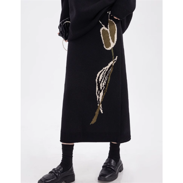 バタフライニットトップス／ニットナロースカート　2点セット　2color　10939