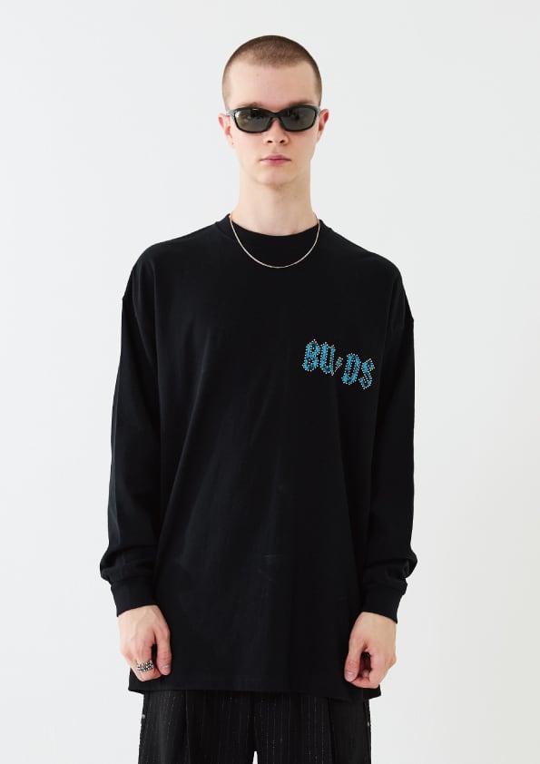 【 TAUPE トープ】BUDS METAL STONE L/S TEE BLACK