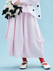 imakokoni オリジナルピンクカラーリボンデザインスカート 255247