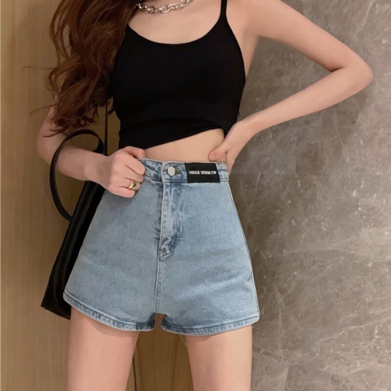 サマーレッドショーツ パンツ ハイウェストウェストAラインルーズ 夏物 ブルマー YY-ファッション6939756603