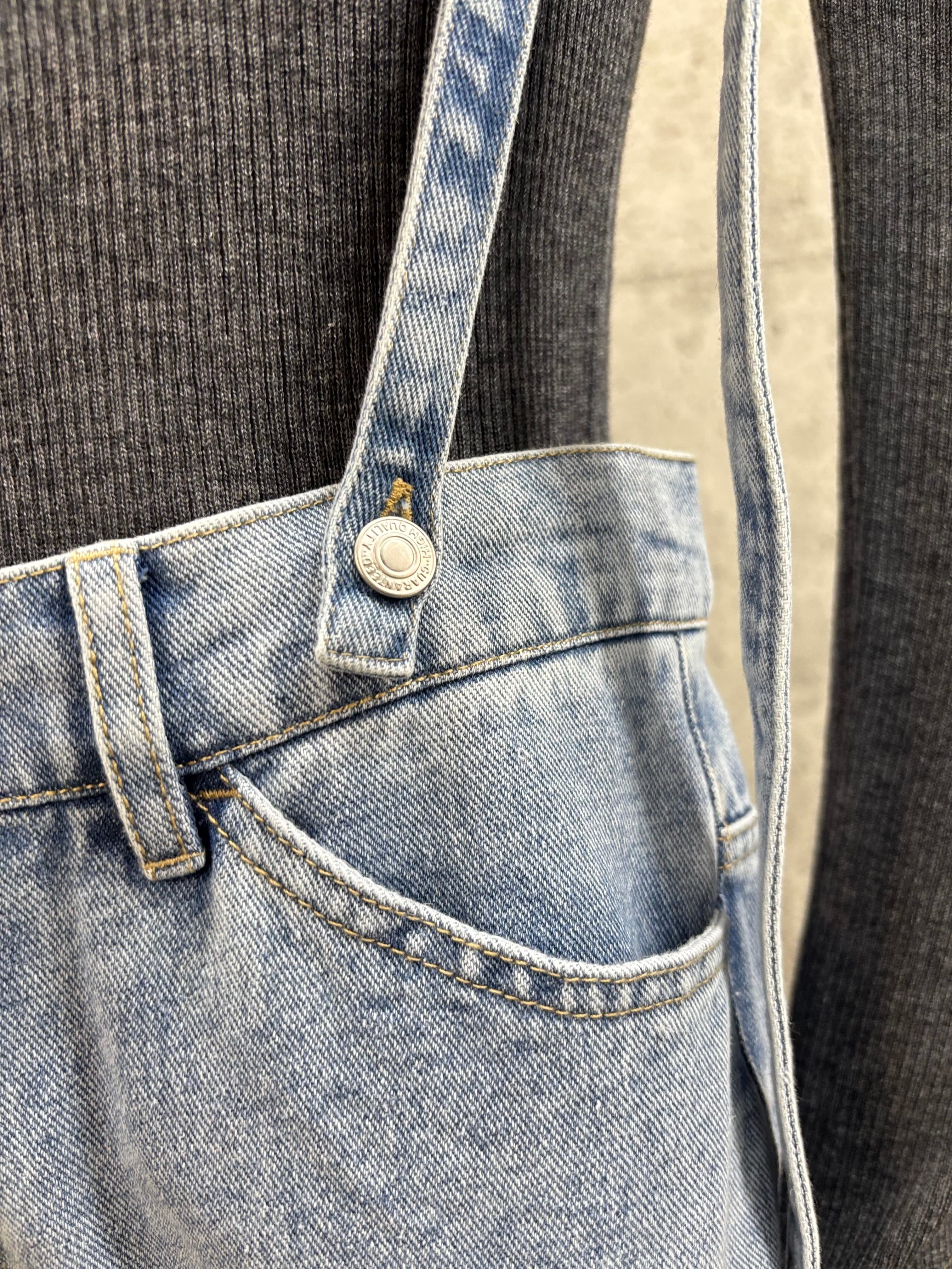 送料無料】CYNICAL(シニカル)サスペンダー付きワイドデニムパンツ
