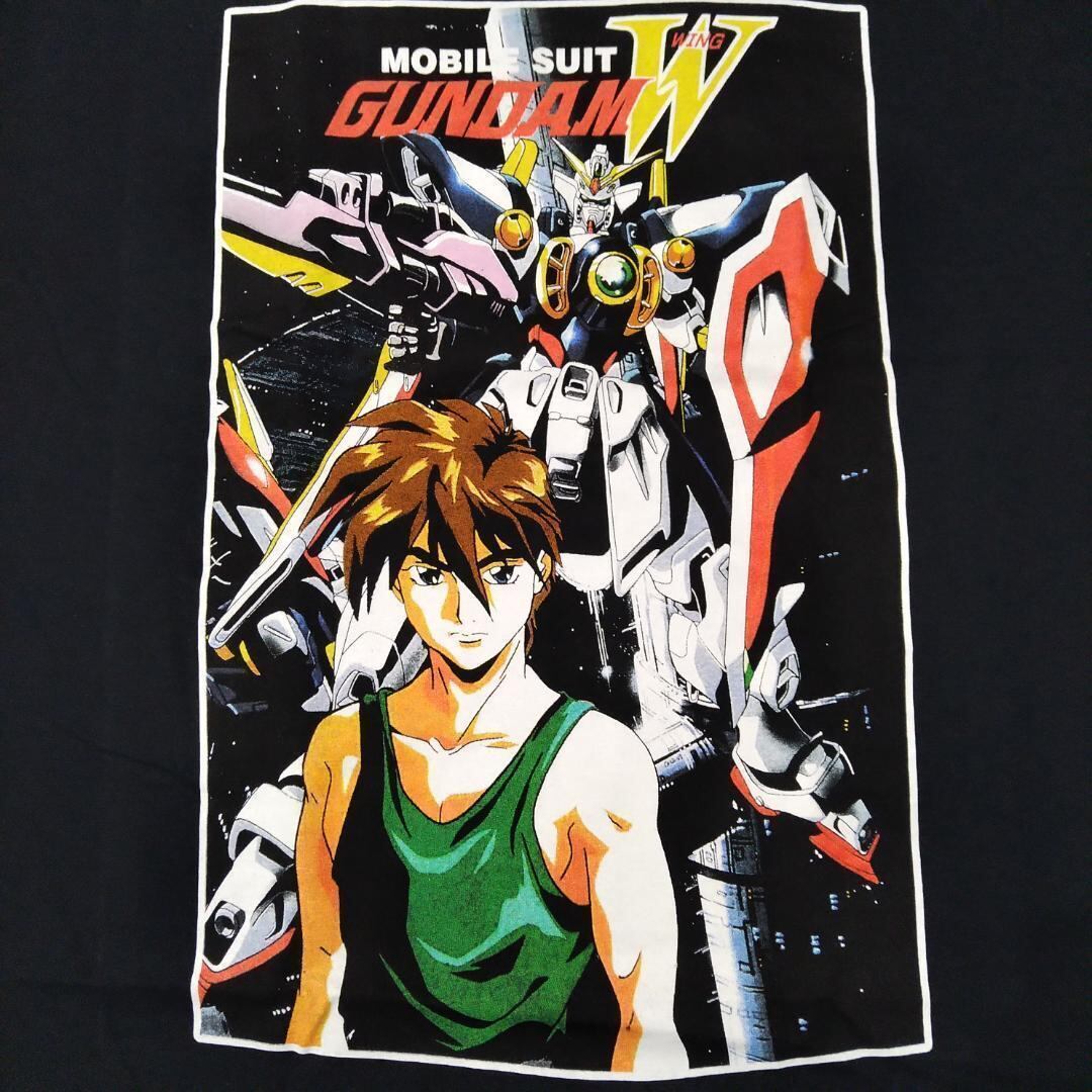 ガンダムW Tシャツ 大きいLサイズ 黒 アニメT ガンダムウィング 新品