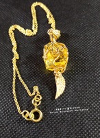 【アンダラクリスタル・インドネシア】レモネード★天使の羽(小)ネックレス