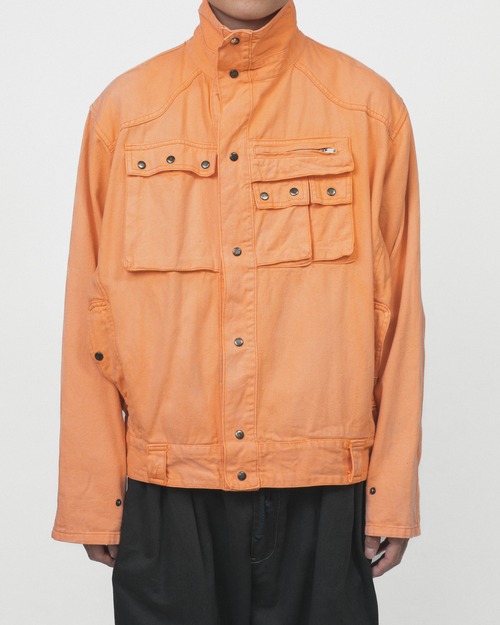 [1980s] "splash" German Vintage Orange Cotton Desighn Jacket