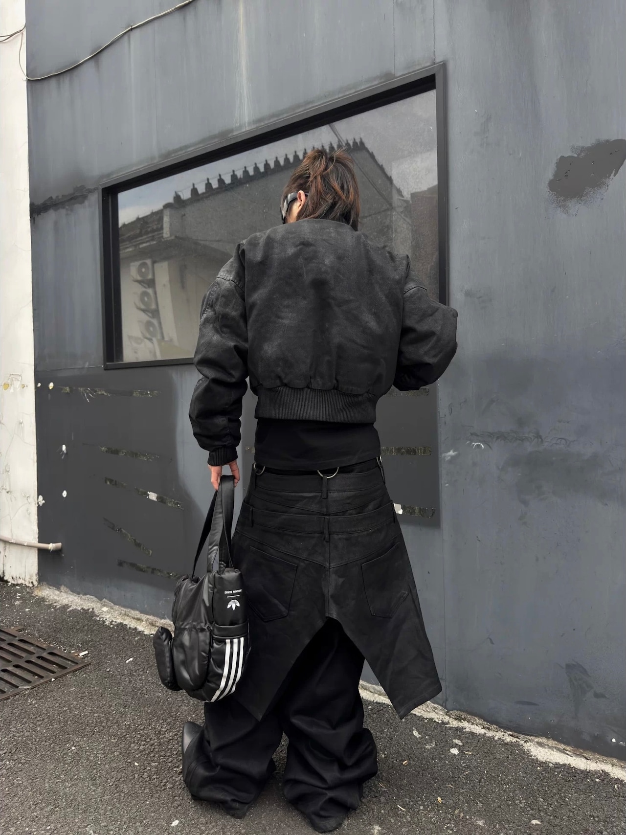 【CinderVein】Wax Coated Distressed Bomber Jacket
