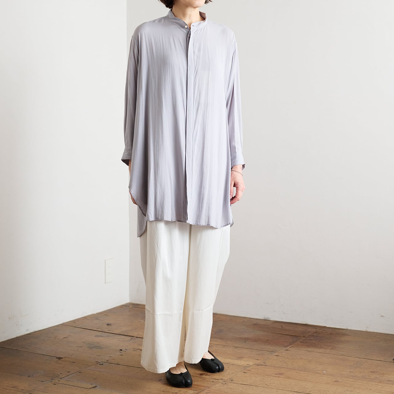 suzuki takayuki スズキタカユキ gathered pants Ⅰ off white | les