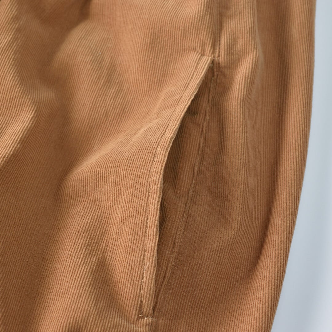 Sarahwear サラウエア アズマダキ・ファインコーデュロイ・ボックスタックスカート・ベージュ【送料無料】