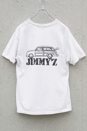 JIMMY'Z Woody Wagon Graphic T-Shirt / Faded White / M