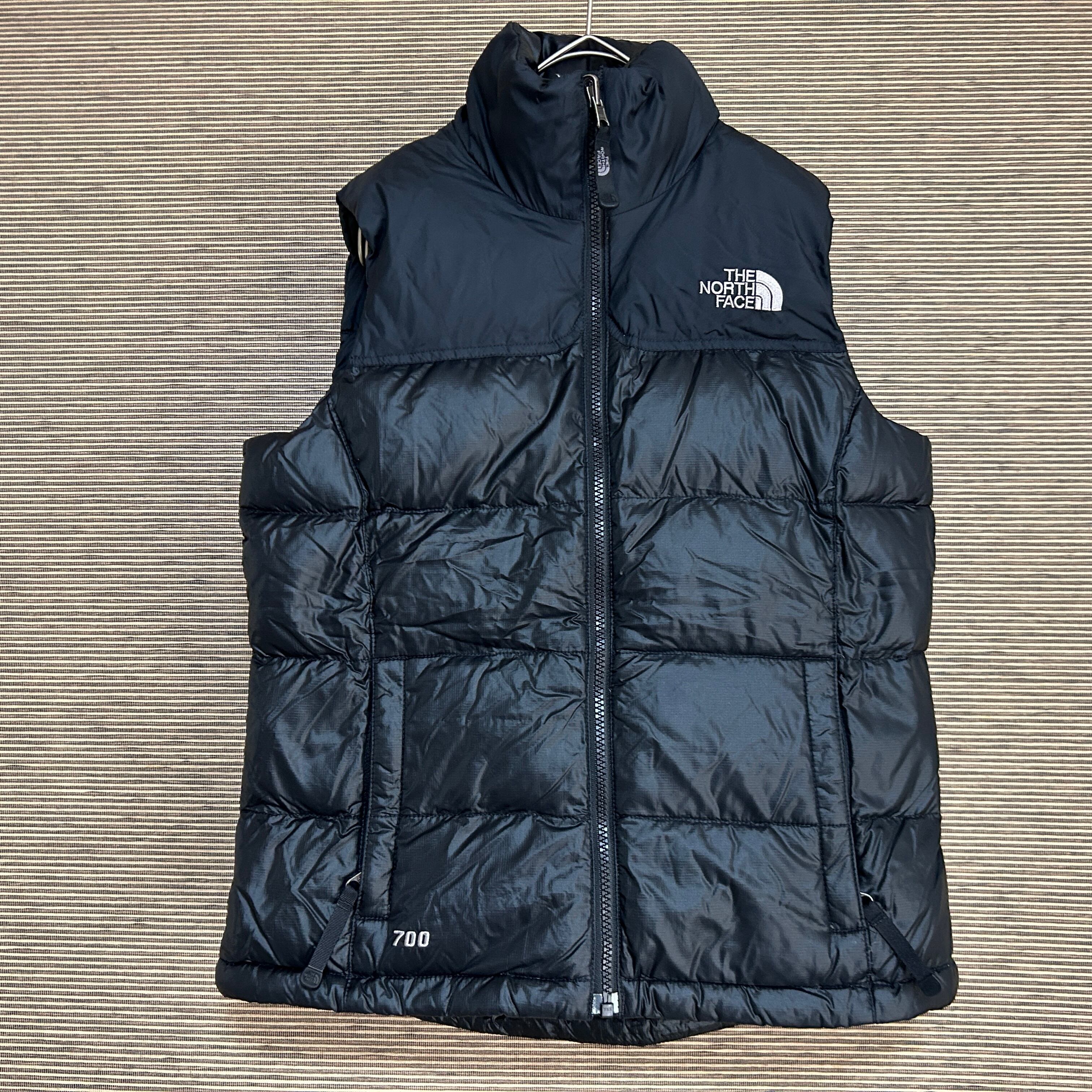 ノースフェイス 700FIL ダウンベスト ダークグレー×黒 ノースフェイス 700FIL ダウンベスト ダークグレー×黒