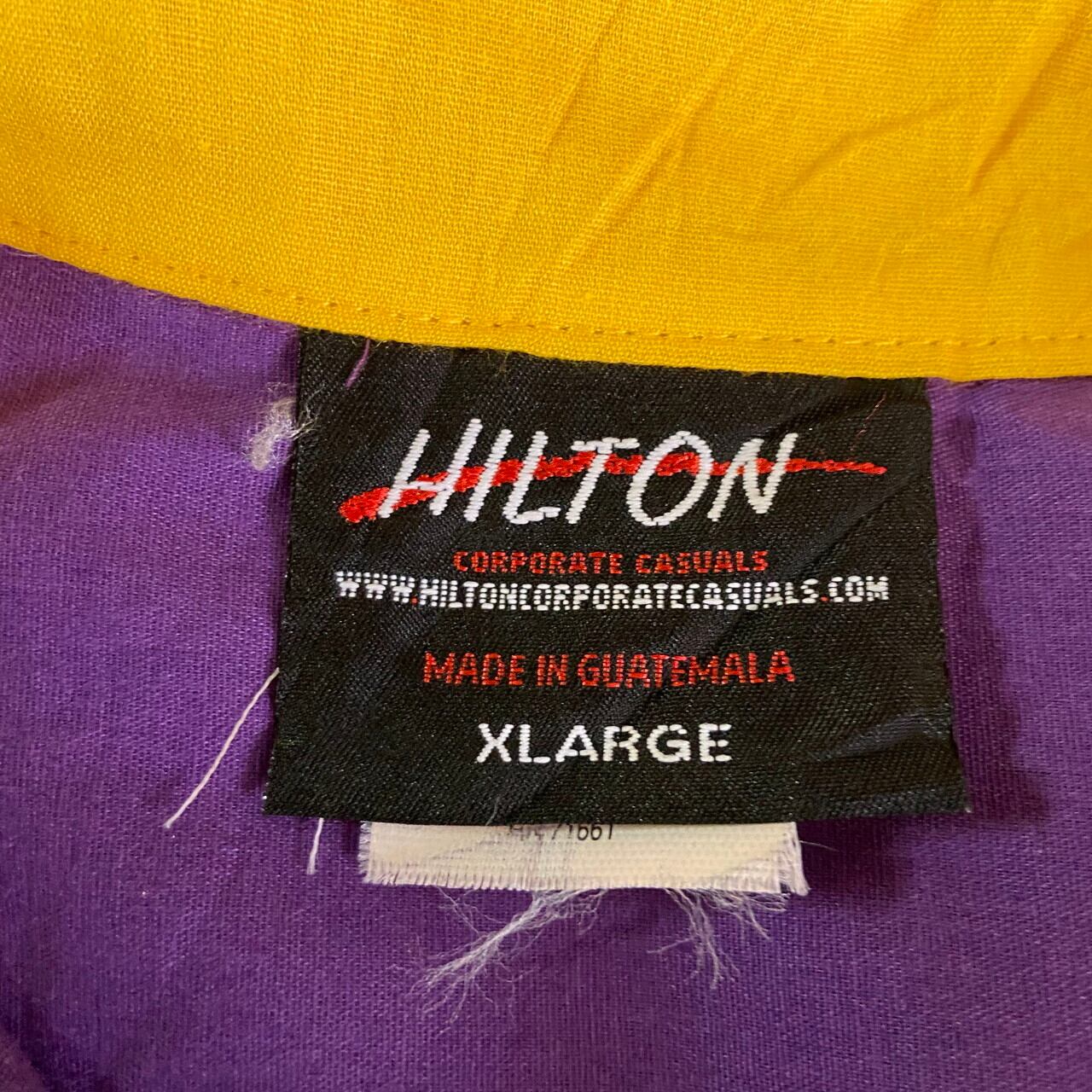 00年代 ビッグサイズ HILTON バック刺? 胸ロゴ ボーリングシャツ