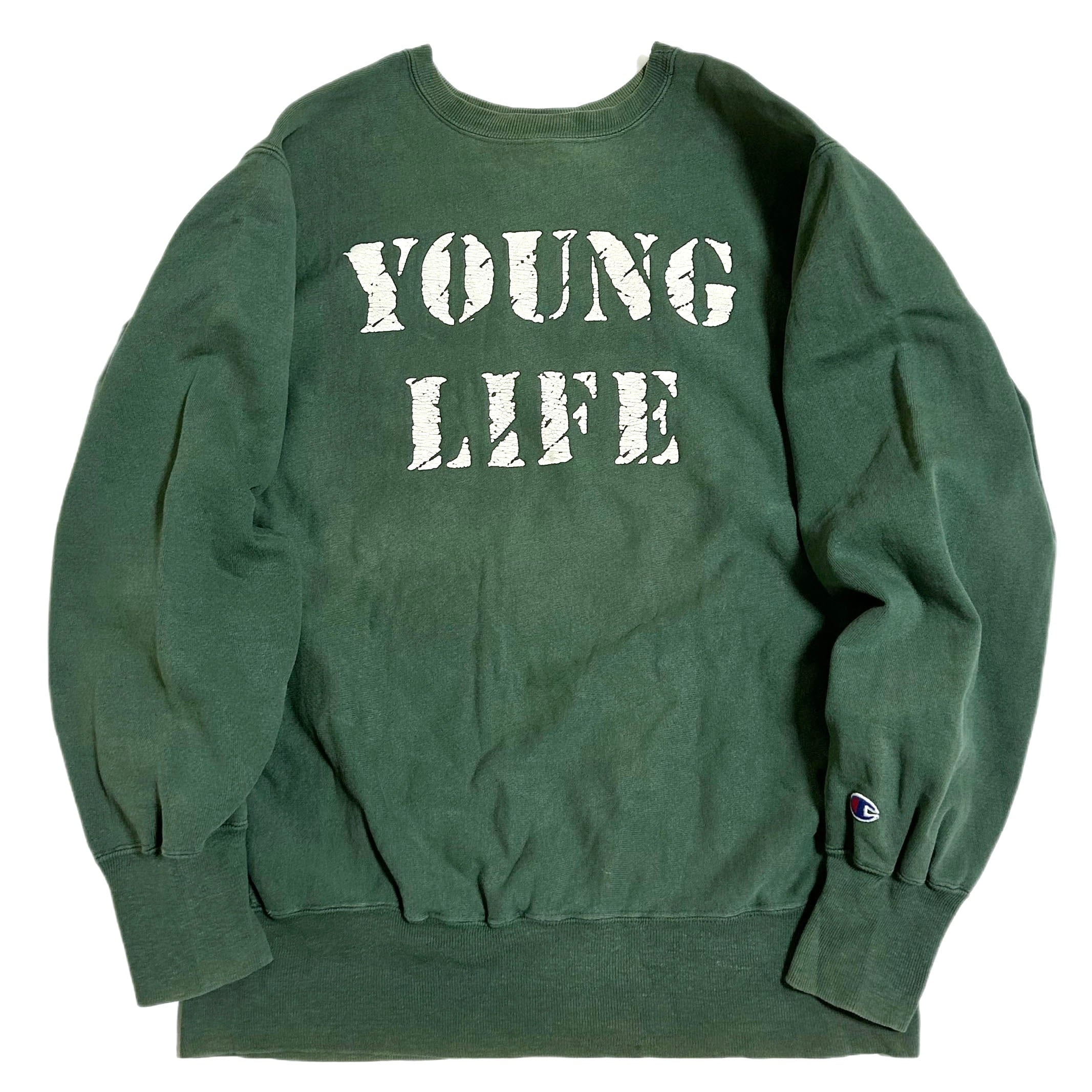 激レア90sチャンピオンYOUNG LIFEリバースウィーブUSA製グレーL