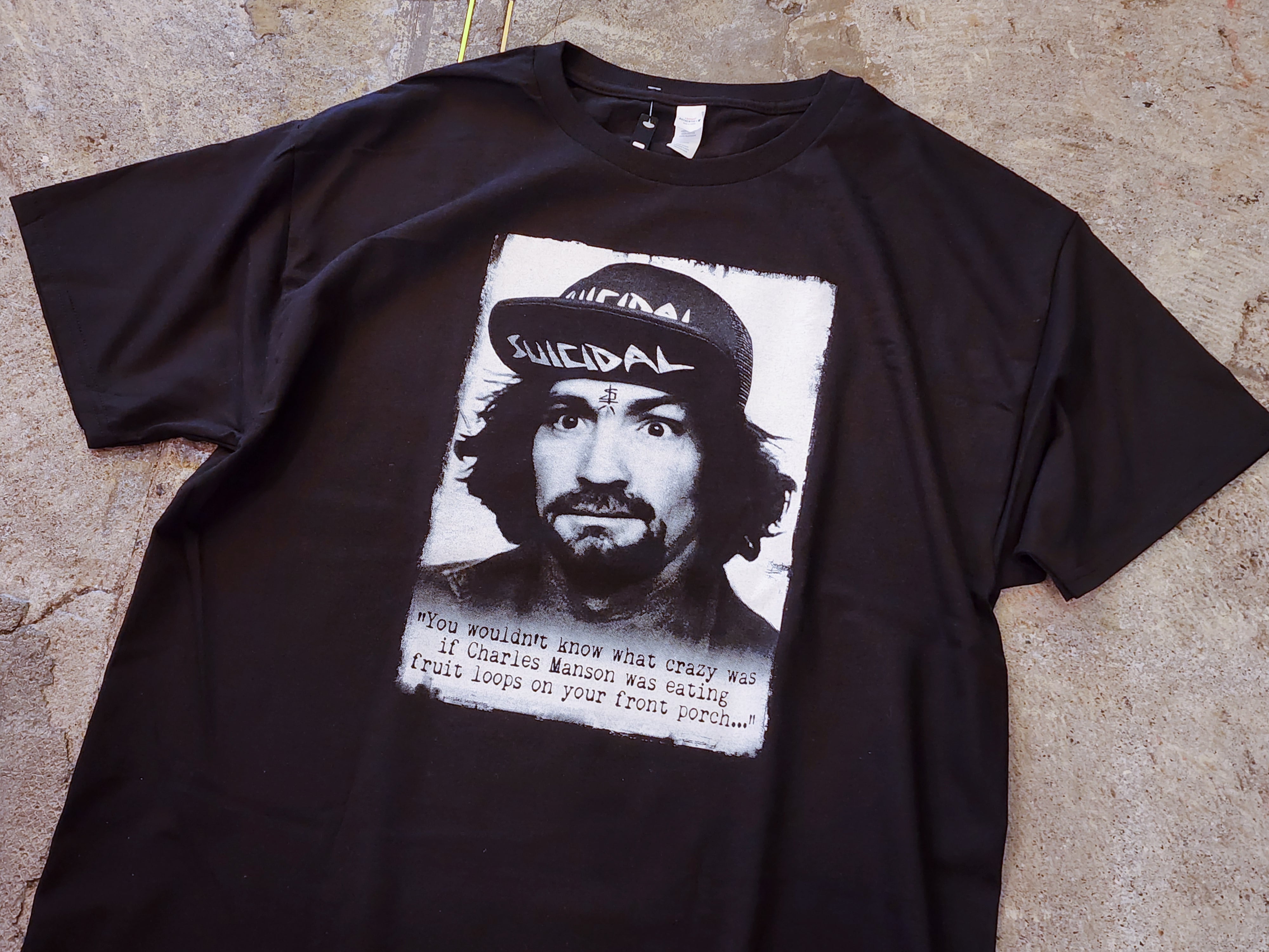 Charles manson チャールズ マンソン シリアルキラー 半袖Tシャツ スーサイダル テンデンシーズ チャールズ マンソン Tシャツ アメカジ