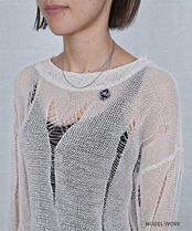 【直営限定ITEM】ローゲージダメージニット (IVORY)　CQ-49013H