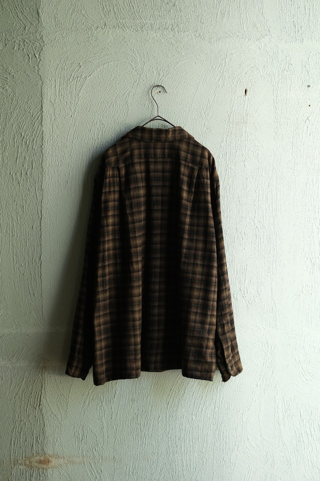Utah/50's "PENDLETON" ombre check wool shirt