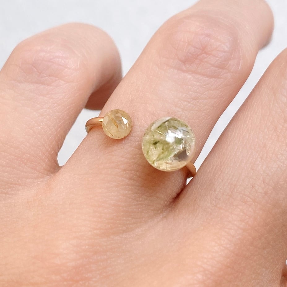 水の石×ルチルクォーツ 指輪 | soupetole