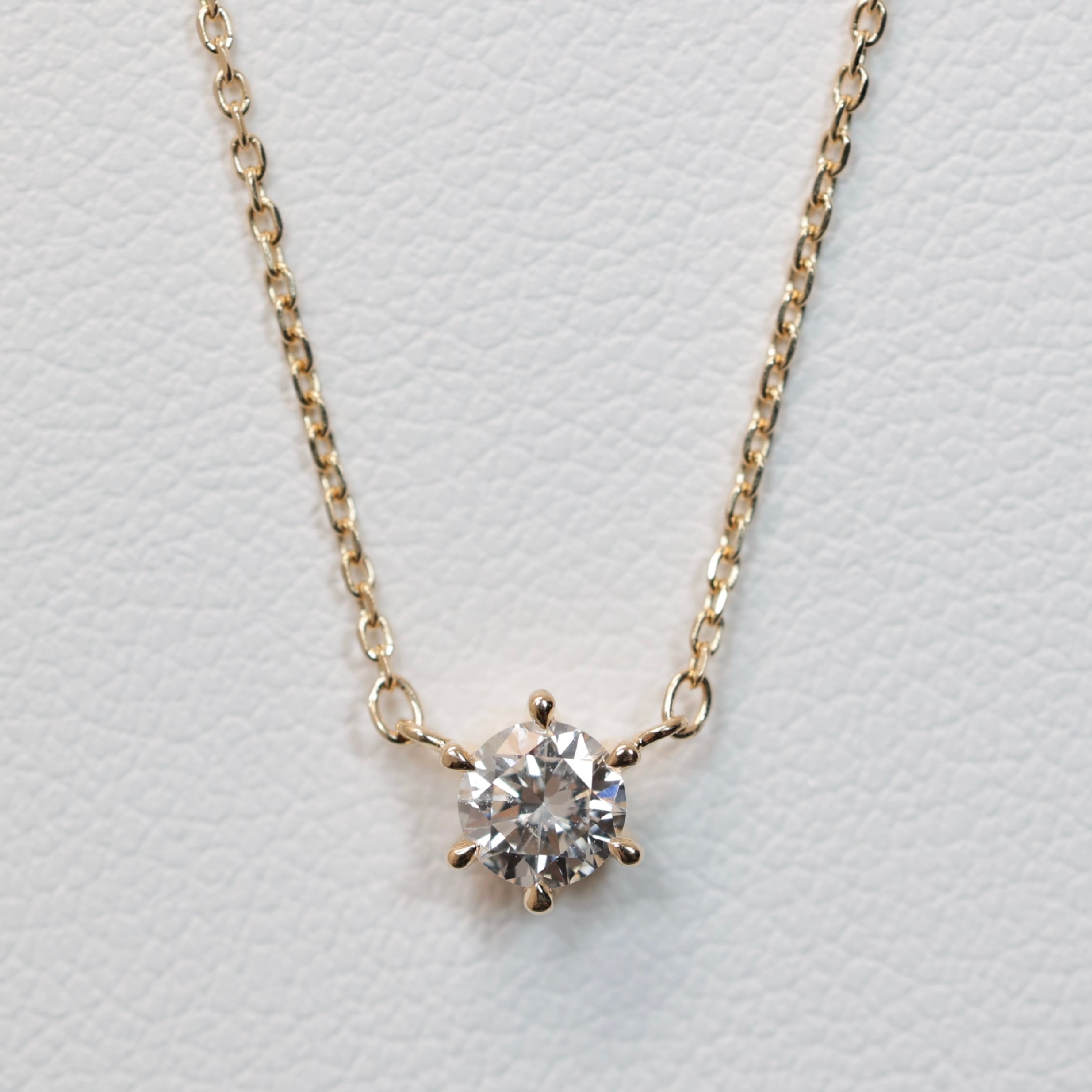 750 YG ルジアダ RUGIADA ダイヤモンド 0.219ct ネックレス 1粒 