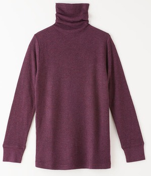 【竹布】 TAKEFU 癒布（ゆふ）竹の長袖ボトルネック・レディース 野葡萄（グレープ） M～L