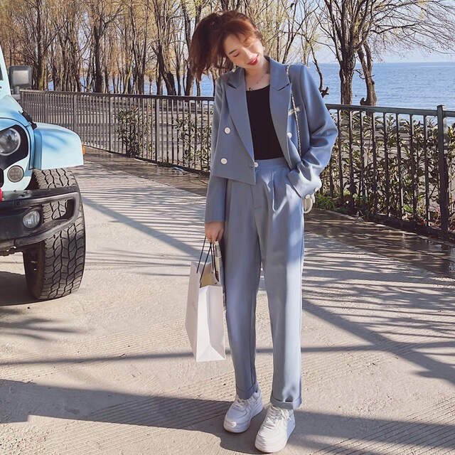 セットアップ レディース パンツ スーツ ジャケット ツーピース 長袖 ロング丈 無地 チェック柄 レトロ ハイウエスト ダブルボタン 大人 カジュアル コンサバティブ お出かけ 通勤 オフィス デート 春 秋 Evergreen セットアップ レディース パンツ スーツ ジャケット ツーピース 長袖 ロング丈 無地 チェック柄 レトロ ハイウエスト ダブルボタン 大人 カジュアル コンサバティブ お出かけ 通勤 オフィス デート 春 秋 Evergreen