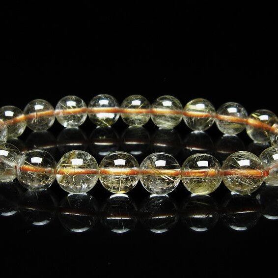 ルチルクォーツ ブレスレット 9mm タイチンルチル ブレスレット メール便可 [M便 1/10] 111-49181