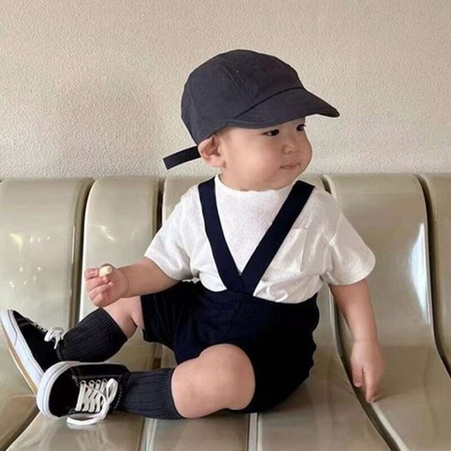 【BABY】夏新作ブラックリブサロペット