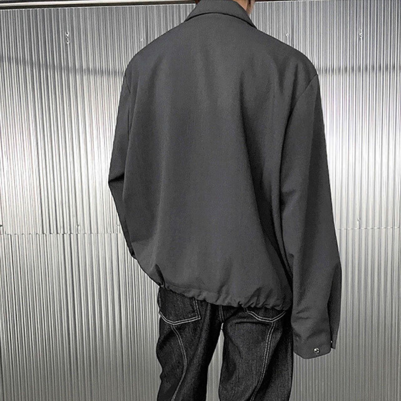 ラペルグレーシンプルブルゾン　MT0080410