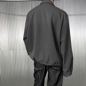 ラペルグレーシンプルブルゾン　MT0080410