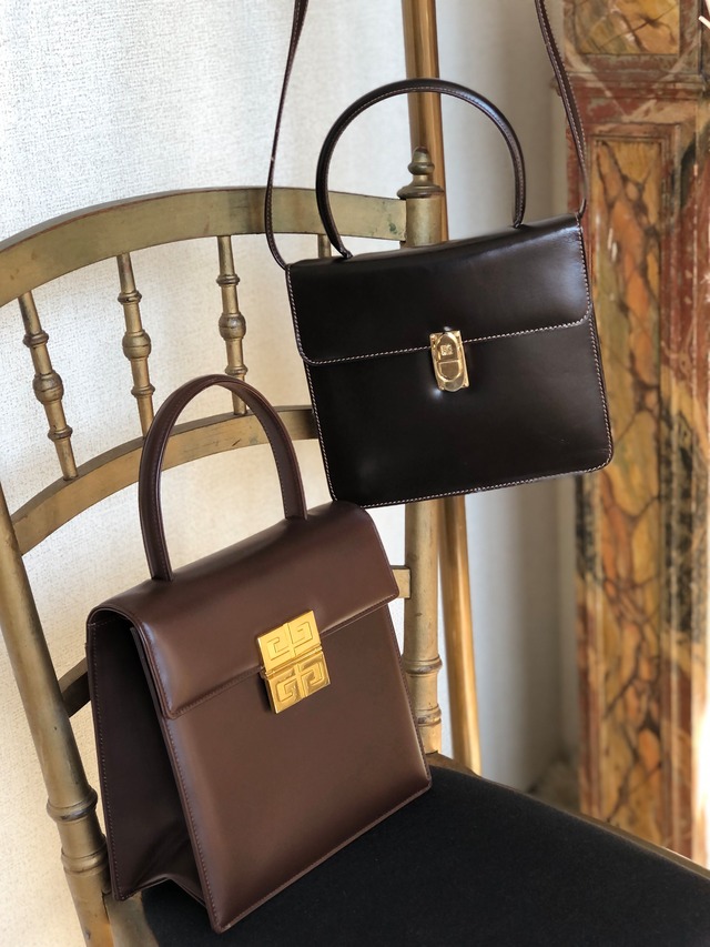 LOEWE 　ロエベ　アナグラム　フロントロック　レザー　2WAY　ショルダーバッグ　ブラウン　vintage　ヴィンテージ　オールド　fbbxzn