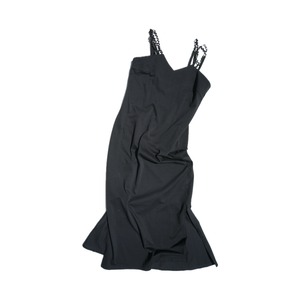 【BANSAN】WAVE Tape Camisole Dress (BLACK)