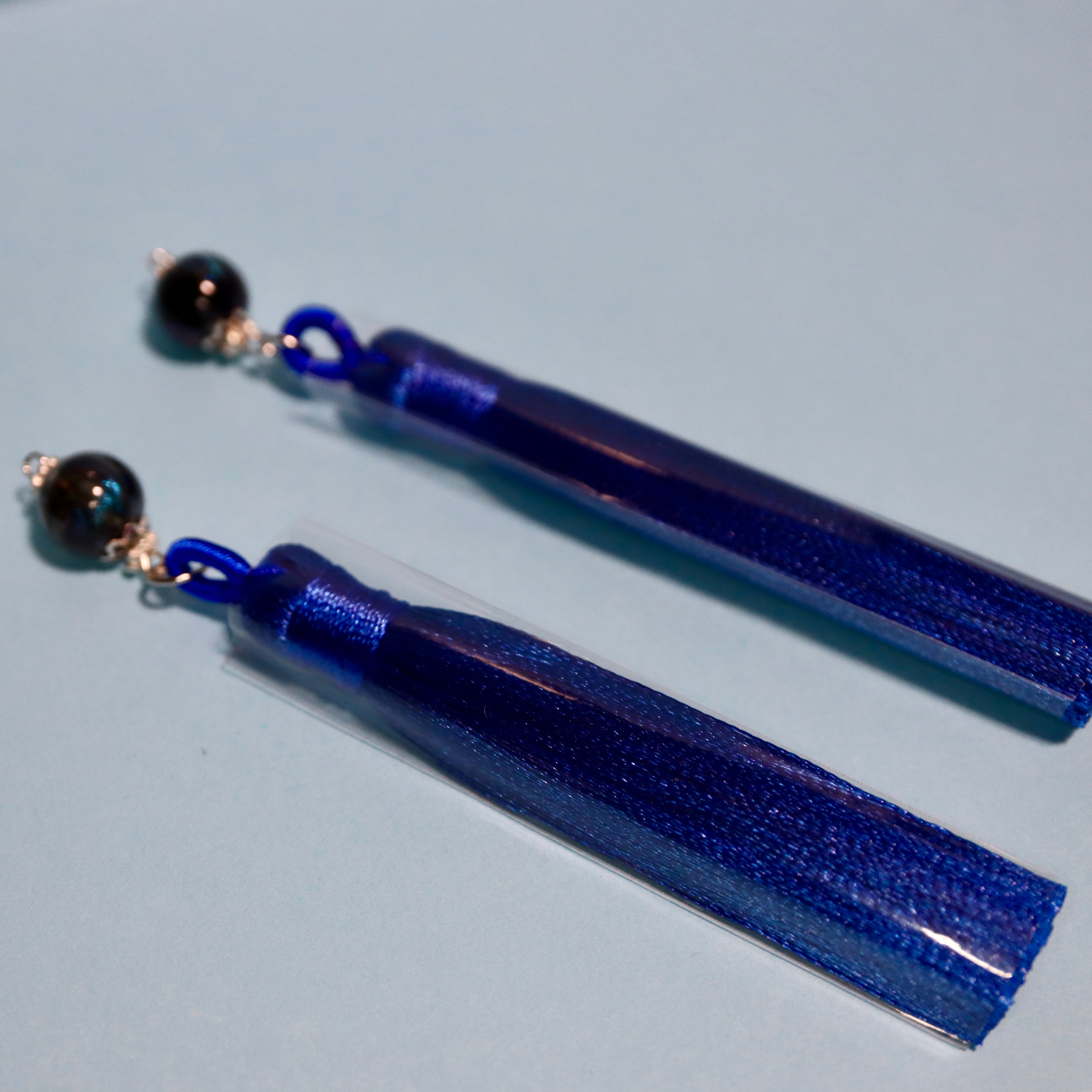 再販35　フリンジ　カラフル　ピアス　青　イヤリング　タッセル　アクセサリー 再販35フリンジカラフルピアス青イヤリングタッセルアクセサリー