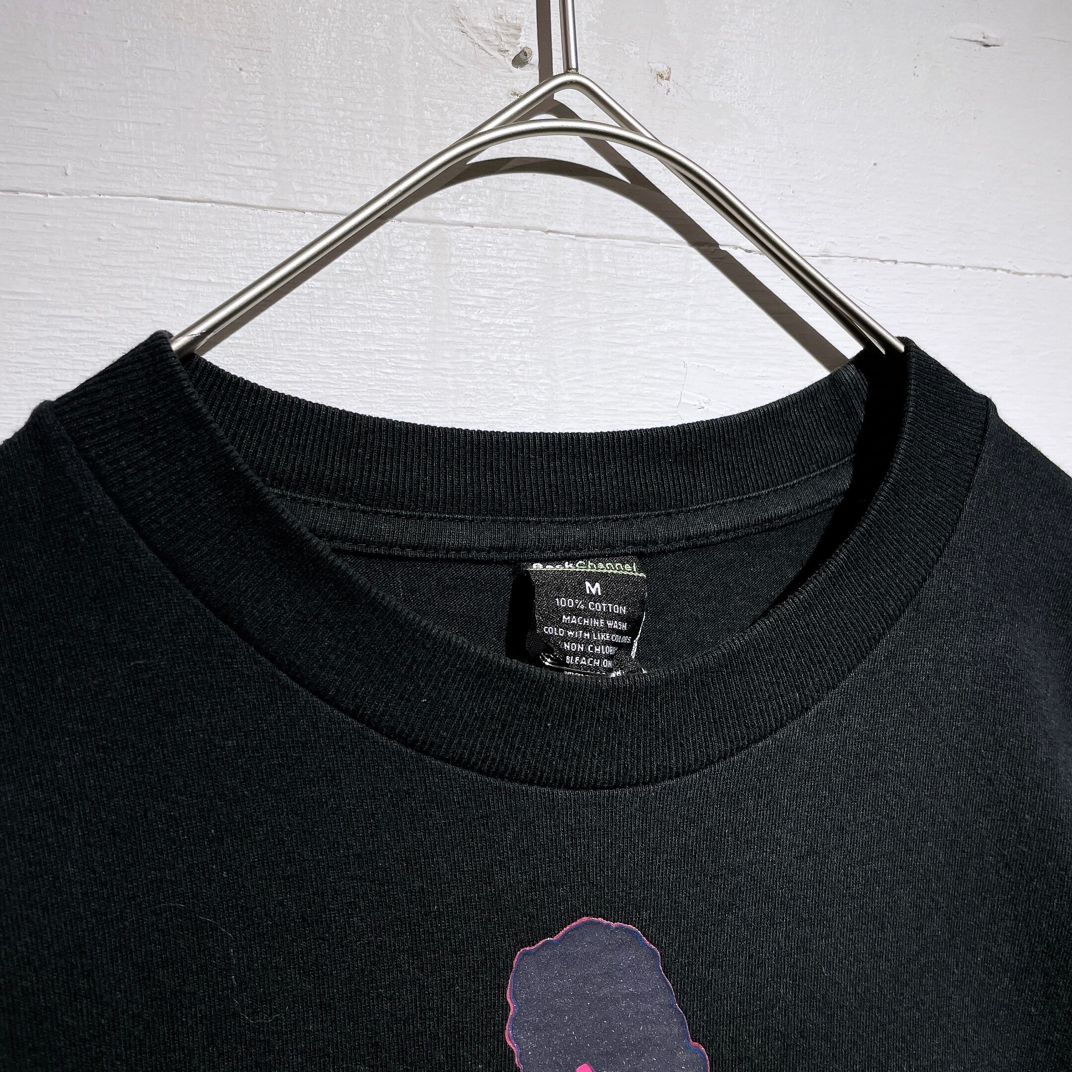 ” Back channel ” sexy girl printed black cotton Tee