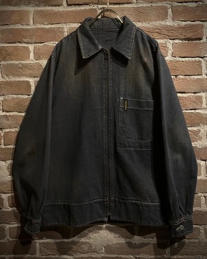 【Caka act3】Good Aging Vintage Loose Zip Up Denim Jacket