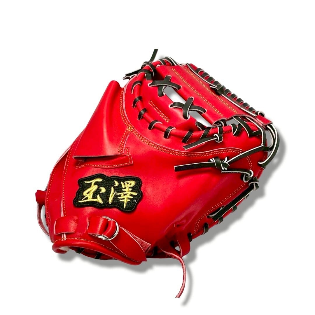 【硬式】玉澤 キャッチャーミット DELUXE TKC-NU2DX型(本体:Rオレンジ 紐:ブラック)タマザワ