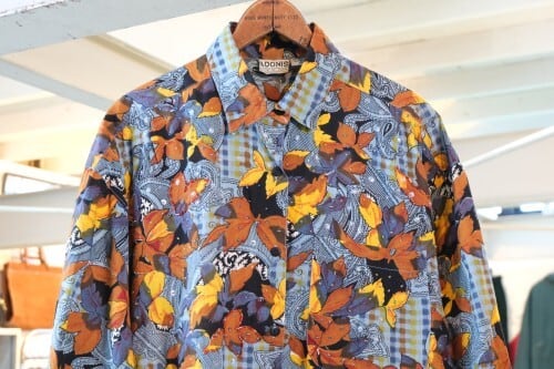 80's sequined printed cotton Shirt GARYO