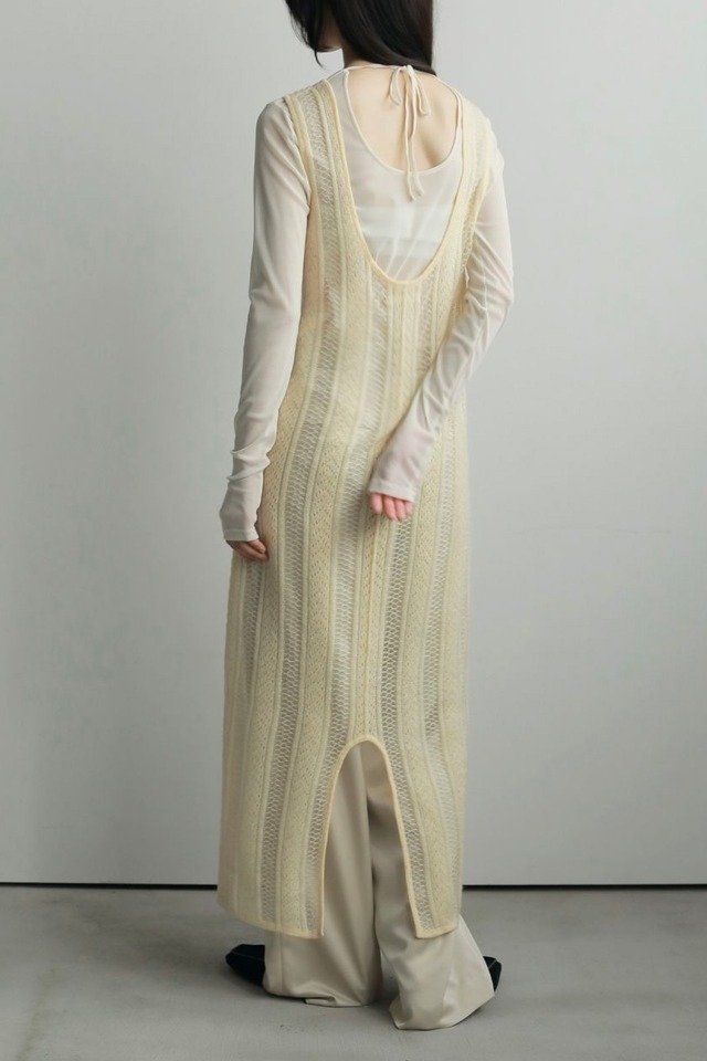 ànuke　 Sheer Uneck Onepiece シアーUネックワンピース　Cream