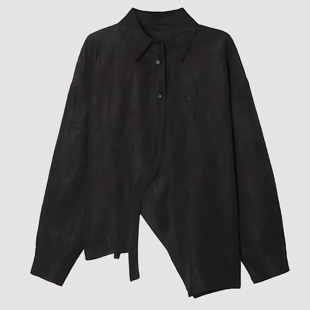Irregular hem design shirt【2color】 C0108