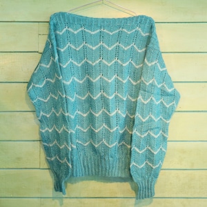 Wave Designed Mohair Knit Sweater