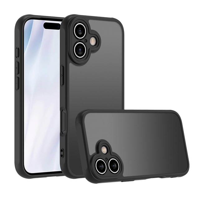 iPhone 17 用 ケース ハード PC背面 ブラック マット仕上げ いPhone 17 対応 半透明 カバー SMPURF