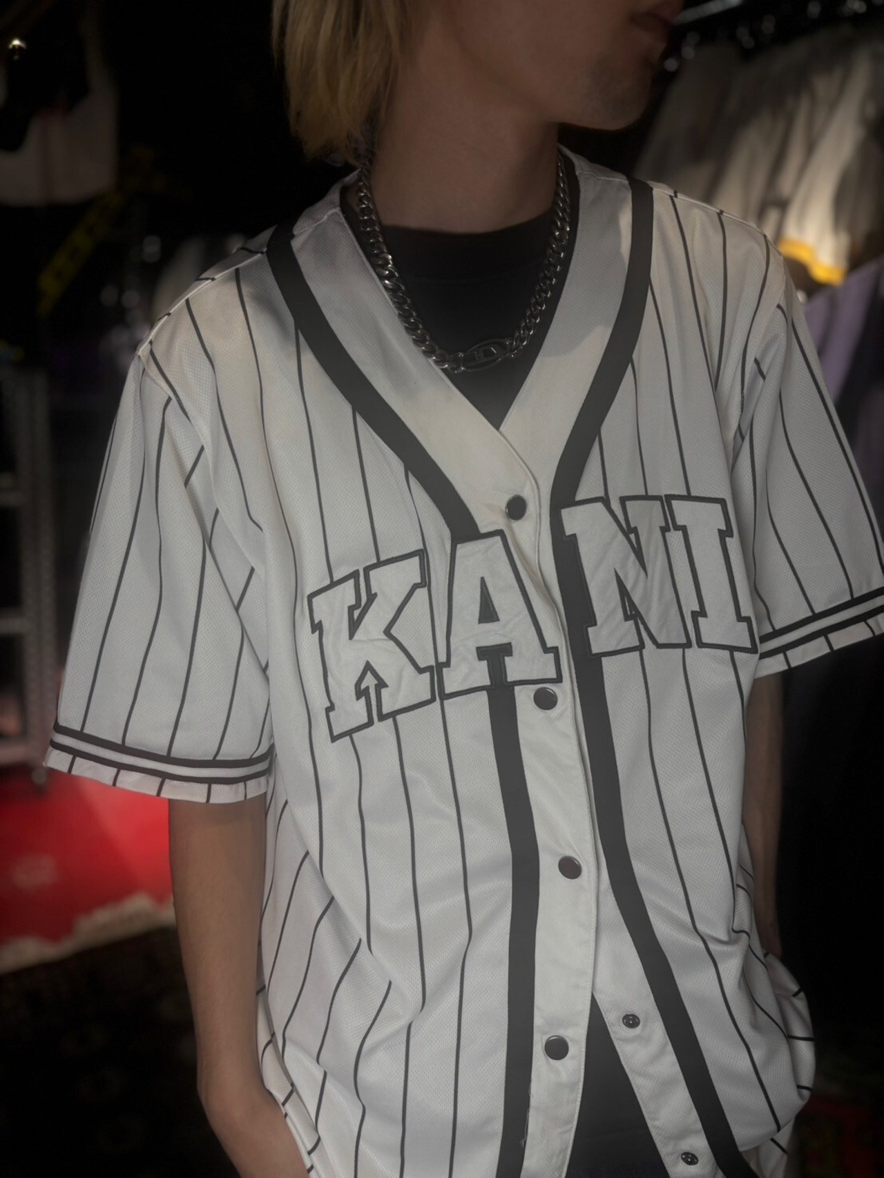 KARL KANI BASEBALL SHIRT カールカナイ　ベースボールシャツ　ゲームシャツ　ストライプ