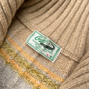 Crocodile クロコダイル チェック柄 ハイネック ハーフジップ ウールニットセーター サイズ L /メンズ/マルチ系