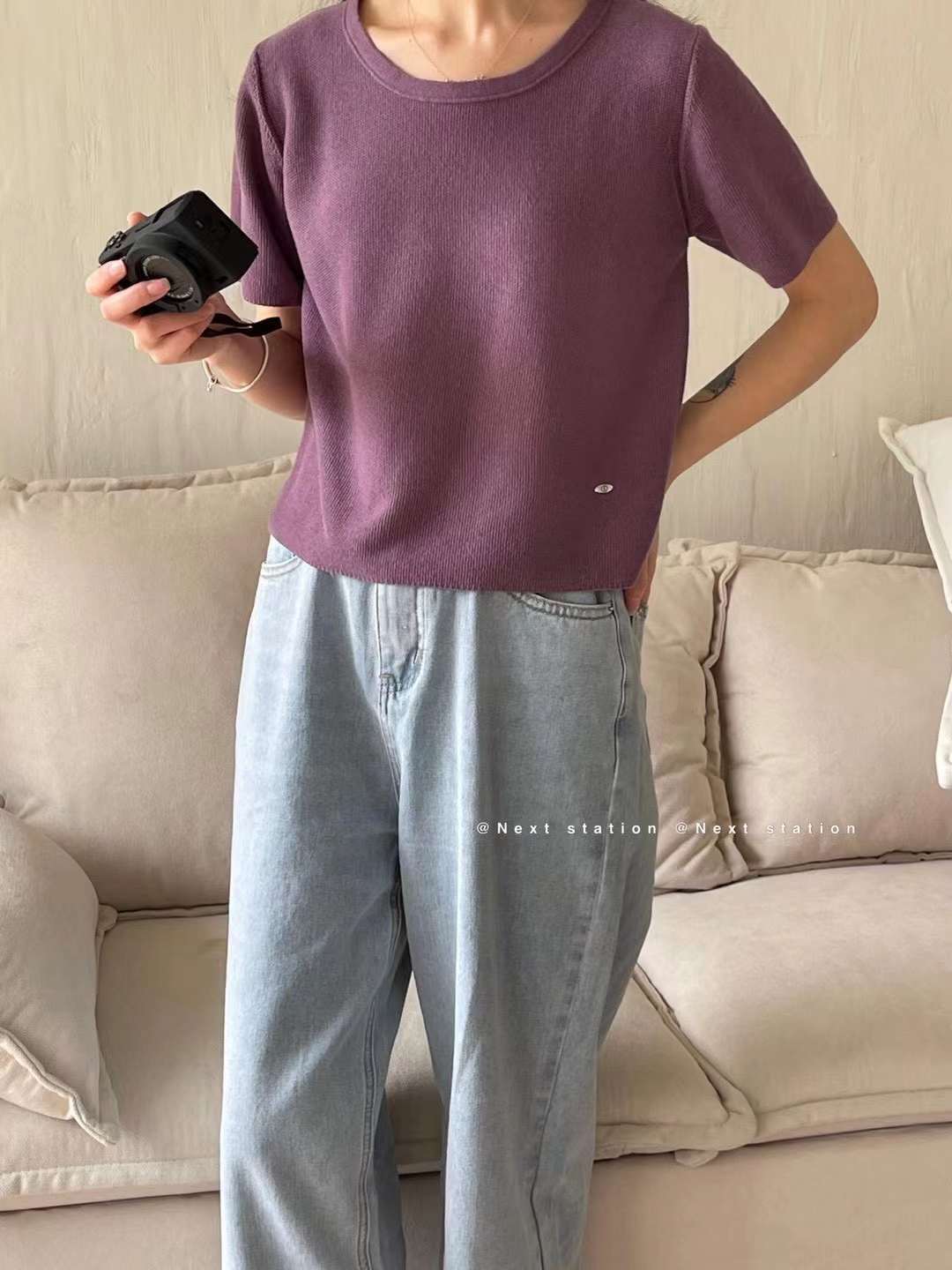 半袖リブニット AJ22155-2330